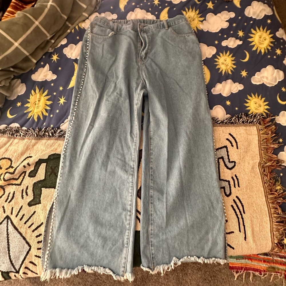 SHEIN embellished jeans